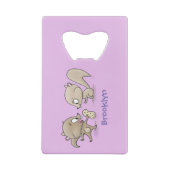 Cute grappige eekhoorns cartoon illustratie creditkaart flessenopener (Achterkant)