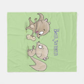 Cute grappige eekhoorns cartoon illustratie fleece deken (Voorkant (Horizontaal))
