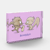 Cute grappige eekhoorns cartoon illustratie fotoblokken (Links)