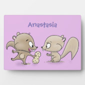 Cute grappige eekhoorns cartoon illustratie fotoplaat (voorkant)