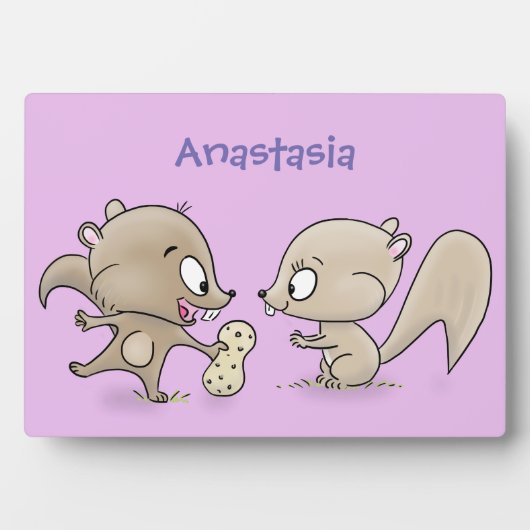 Cute grappige eekhoorns cartoon illustratie fotoplaat (voorkant)