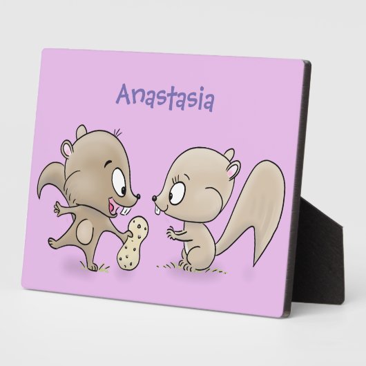 Cute grappige eekhoorns cartoon illustratie fotoplaat (Zijkant)