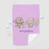 Cute grappige eekhoorns cartoon illustratie golfhanddoek (Insitu)