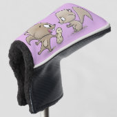 Cute grappige eekhoorns cartoon illustratie golfheadcover (3/4 voorkant)