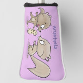Cute grappige eekhoorns cartoon illustratie golfheadcover (Draai 90)