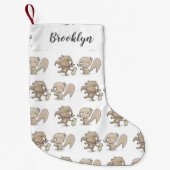 Cute grappige eekhoorns cartoon illustratie kleine kerstsok (Voorkant)