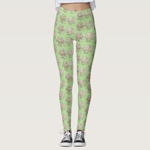 Cute grappige eekhoorns cartoon illustratie leggings