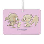 Cute grappige eekhoorns cartoon illustratie luchtverfrisser (Achterkant)