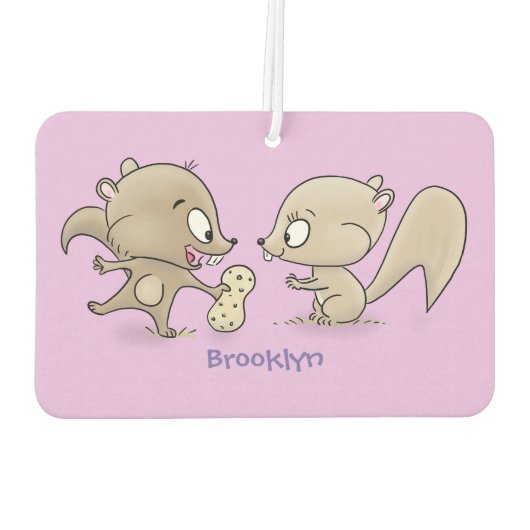 Cute grappige eekhoorns cartoon illustratie luchtverfrisser (Achterkant)