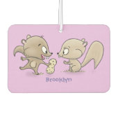 Cute grappige eekhoorns cartoon illustratie luchtverfrisser (Voorkant)