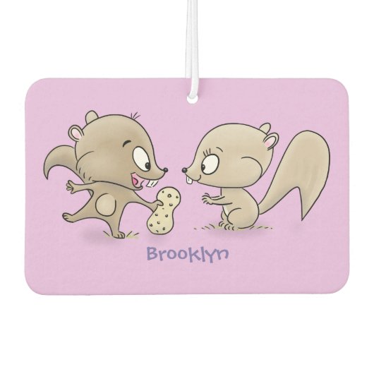 Cute grappige eekhoorns cartoon illustratie luchtverfrisser (Voorkant)