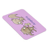 Cute grappige eekhoorns cartoon illustratie magneet (Rechterzijde)