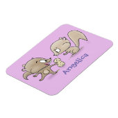 Cute grappige eekhoorns cartoon illustratie magneet (Linkerzijde)