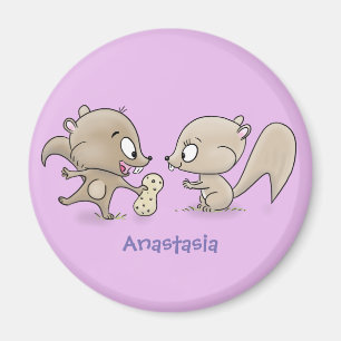 Cute grappige eekhoorns cartoon illustratie magneet