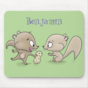 Cute grappige eekhoorns cartoon illustratie muismat