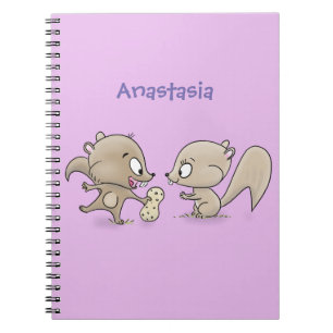 Cute grappige eekhoorns cartoon illustratie notitieboek