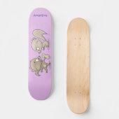 Cute grappige eekhoorns cartoon illustratie persoonlijk skateboard (Voorkant)