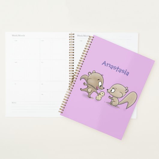 Cute grappige eekhoorns cartoon illustratie planner (Display)