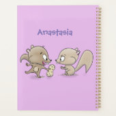 Cute grappige eekhoorns cartoon illustratie planner (Achterkant)