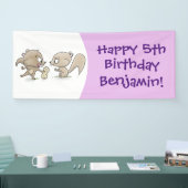 Cute grappige eekhoorns cartoon illustratie spandoek (Beurs)