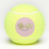 Cute grappige eekhoorns cartoon illustratie tennisballen (Achterkant)