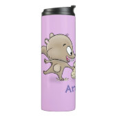 Cute grappige eekhoorns cartoon illustratie thermosbeker (Gedraaid links)
