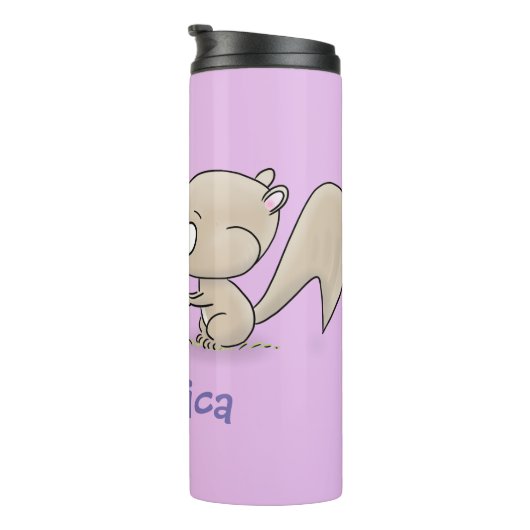 Cute grappige eekhoorns cartoon illustratie thermosbeker (Geroteerd rechts)