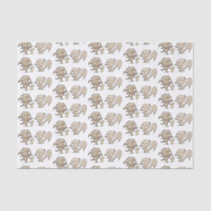 Cute grappige eekhoorns cartoon illustratie tissuepapier