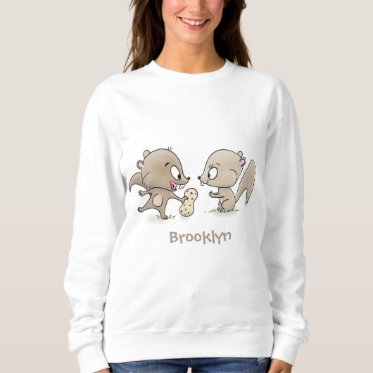 Cute grappige eekhoorns cartoon illustratie trui (Voorkant)
