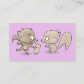 Cute grappige eekhoorns cartoon illustratie visitekaartje (Achterkant)