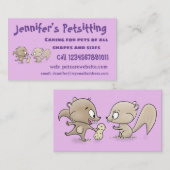 Cute grappige eekhoorns cartoon illustratie visitekaartje (Voorkant / Achterkant)