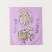 Cute grappige eekhoorns cartoon illustratie wandkleed (Voorkant)