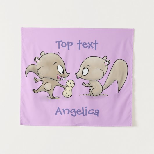 Cute grappige eekhoorns cartoon illustratie wandkleed (Voorkant (horizontaal))