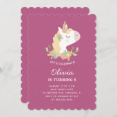 Cute grappige eenhoorn. verjaardagsfeest voor baby kaart (Voorkant / Achterkant)