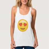 Cute, grappige emoji Tanktop met hart (Voorkant)