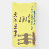 Cute grappige emu-cartoon-eieren voor verkoop spandoek (Verticaal)