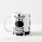 Cute, grappige, gelukkige cartoon zebra. Zwart-wit Koffiemok (Links)