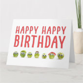 Cute grappige gevouwen verjaardagskaart kaart (Voorkant)