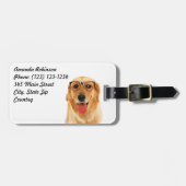 Cute grappige Golden Retriever hond Bagagelabel (Voorkant horizontaal)