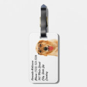 Cute grappige Golden Retriever hond Bagagelabel (Achterkant verticaal)