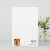 Cute grappige Golden Retriever hond Briefpapier (Staand voorkant)