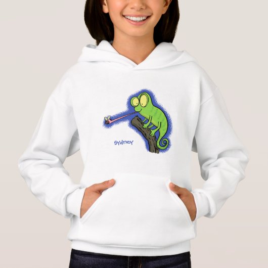 Cute grappige groene chameleon lizard cartoon (Voorkant)