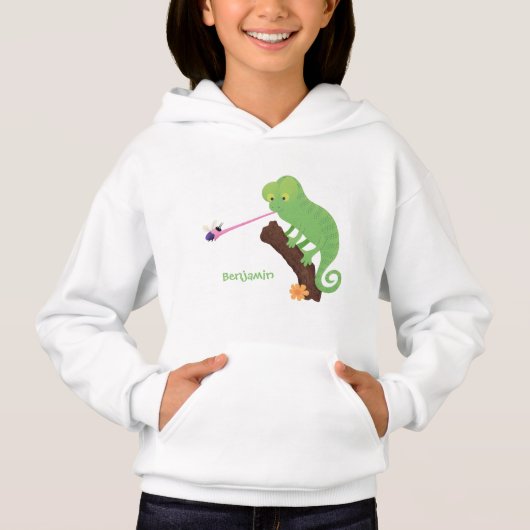 Cute grappige groene chameleon lizard cartoon (Voorkant)