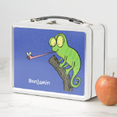 Cute grappige groene chameleon lizard cartoon (In situ)