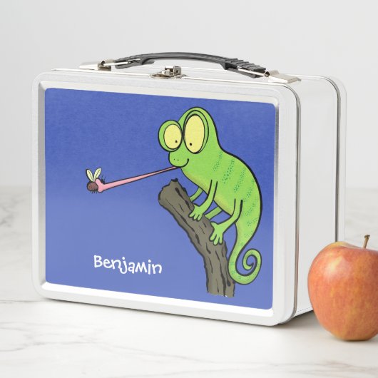 Cute grappige groene chameleon lizard cartoon (In situ)