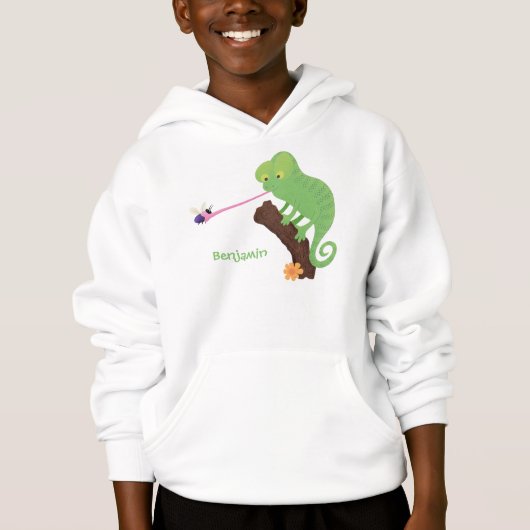 Cute grappige groene chameleon lizard cartoon (Voorkant)