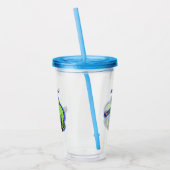 Cute grappige groene chameleon lizard cartoon acryl drinkbeker (Links)