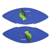 Cute grappige groene chameleon lizard cartoon american football (Panelen)