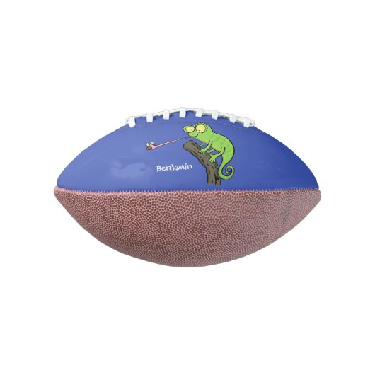 Cute grappige groene chameleon lizard cartoon american football (Gedraaid 90)