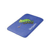 Cute grappige groene chameleon lizard cartoon badmat (Gekanteld)